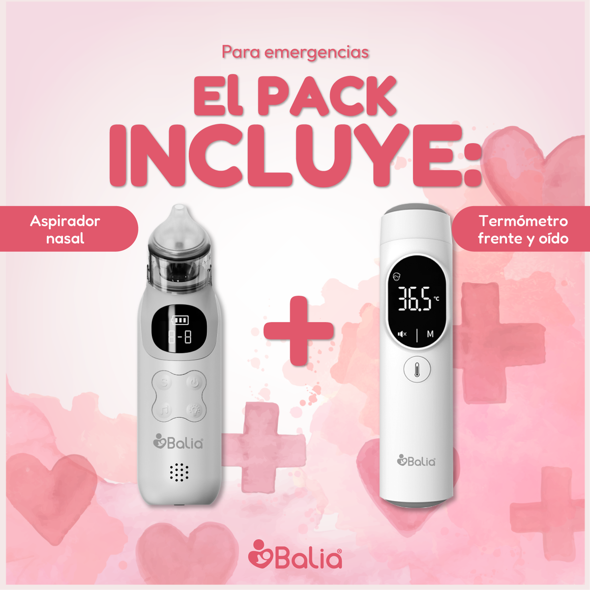 Pack Aspirador nasal + Termómetro frente y oído