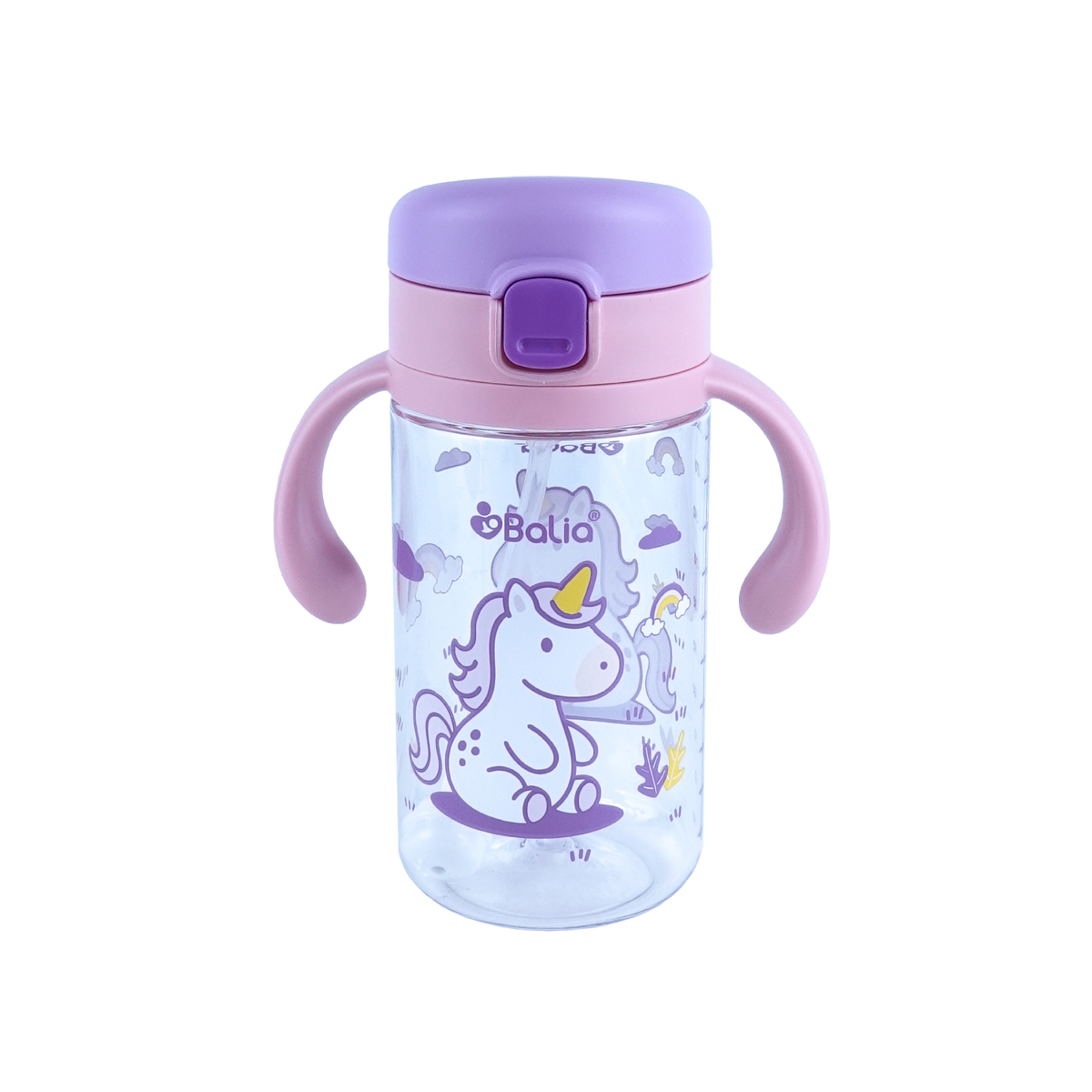 Botella de Tritan™ 5001 antiderrame con bombilla Unicornio