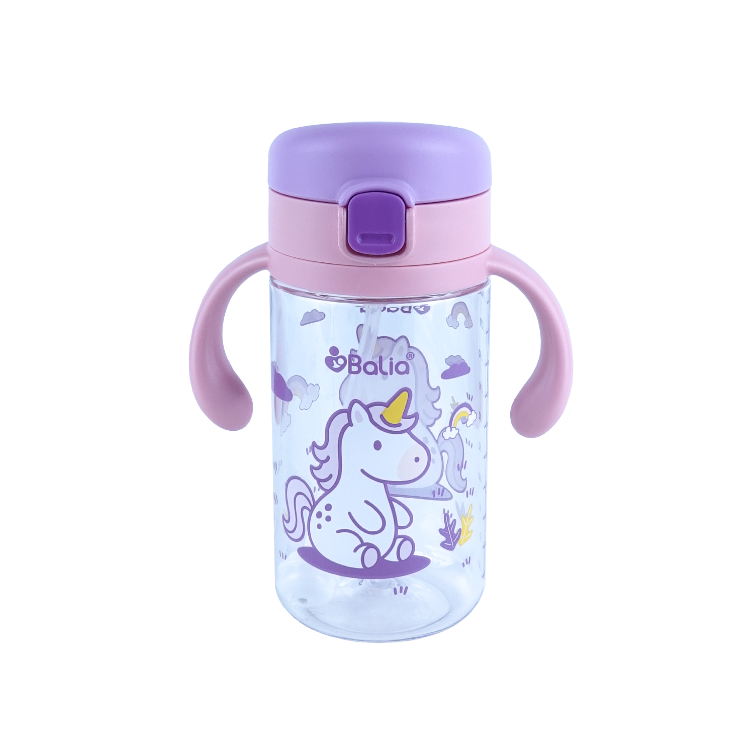 Botella de Tritan™ 5001 antiderrame con bombilla Unicornio