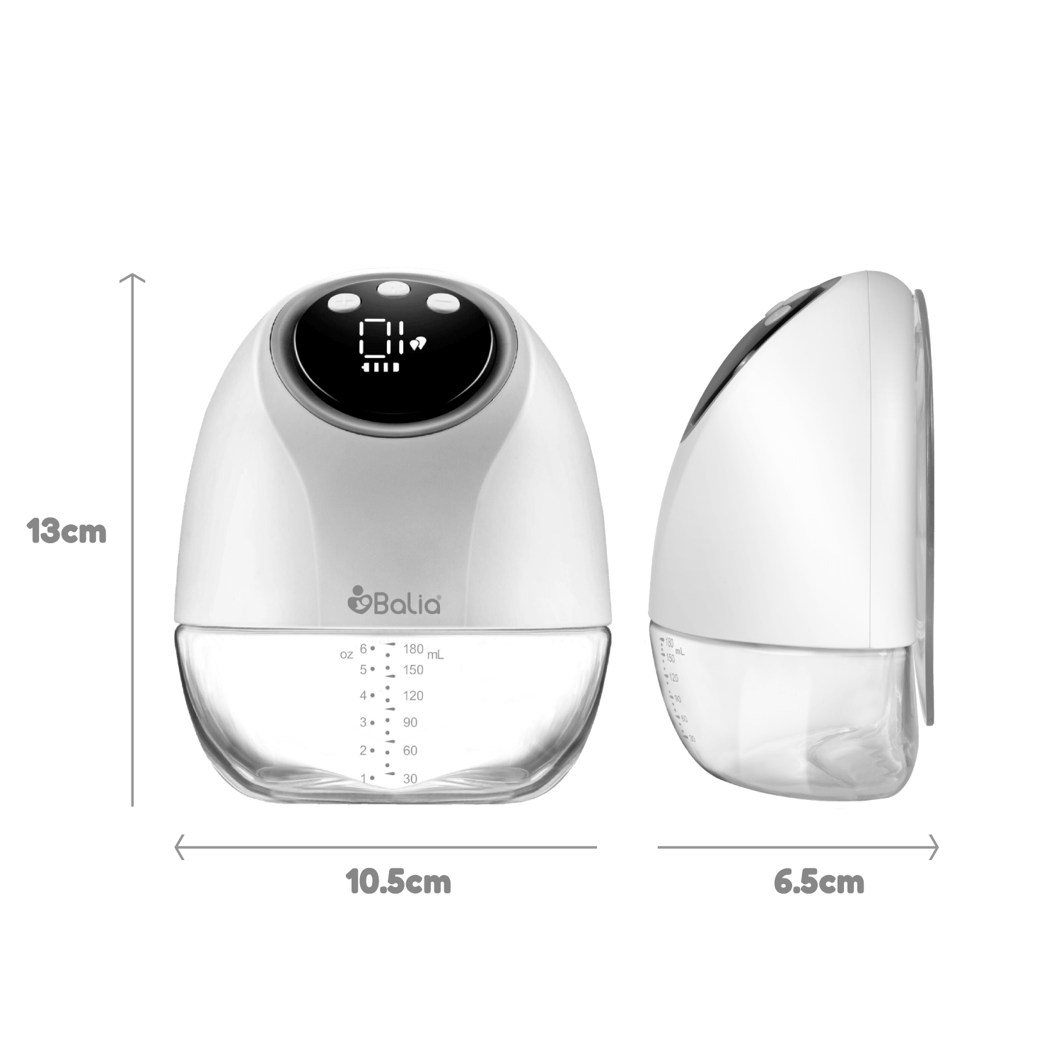 Extractor de leche inalámbrico Balia, diseño liviano y discreto para mamás activas.