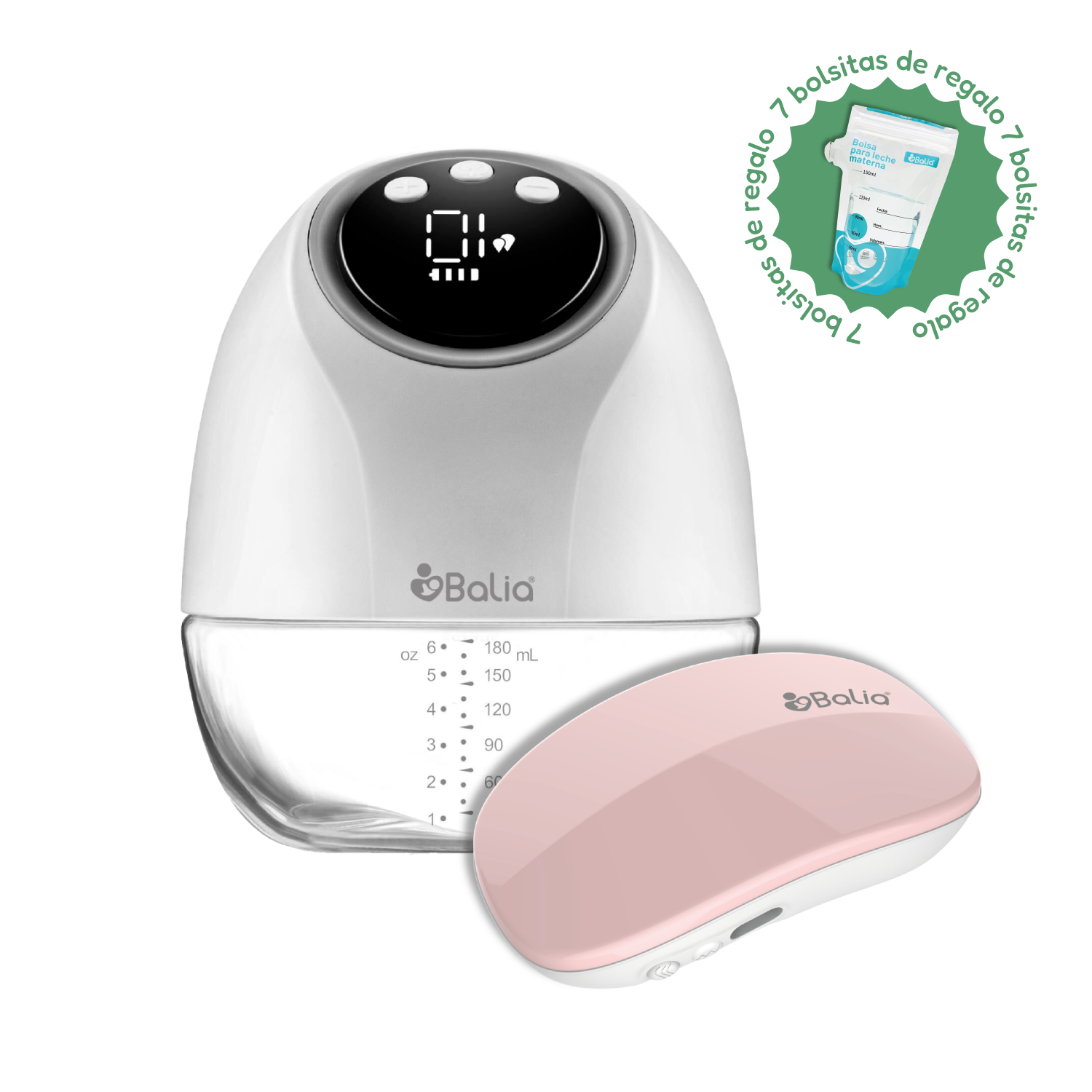 Pack lactancia en calma: Extractor de leche inalámbrico + Masajeador de lactancia + 7 Bolsitas de REGALO + Envío Gratis
