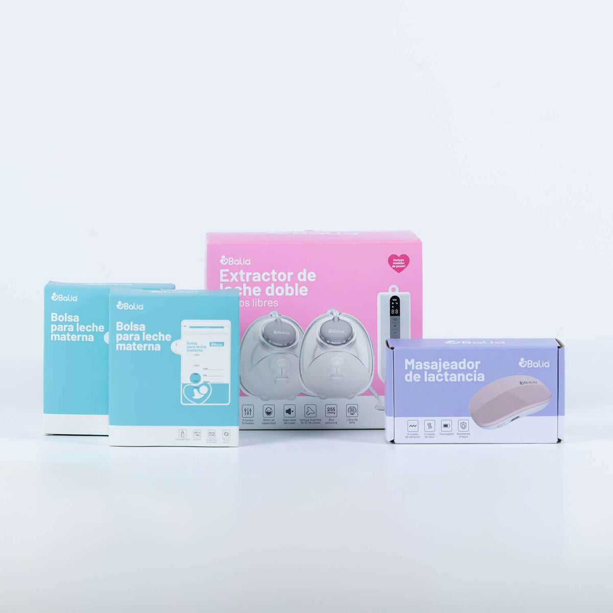 Kit Lactancia Diferida de Balia incluye extractor de leche y masajeadora.